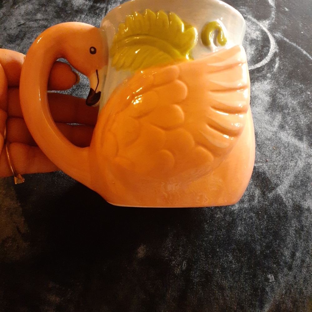 GORGEOUS Boston Warehouse 16oz FLAMINGO Coffee Mug.